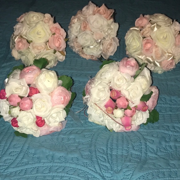 7pc bridal bouquet set with unity candle - Picture 4 of 8